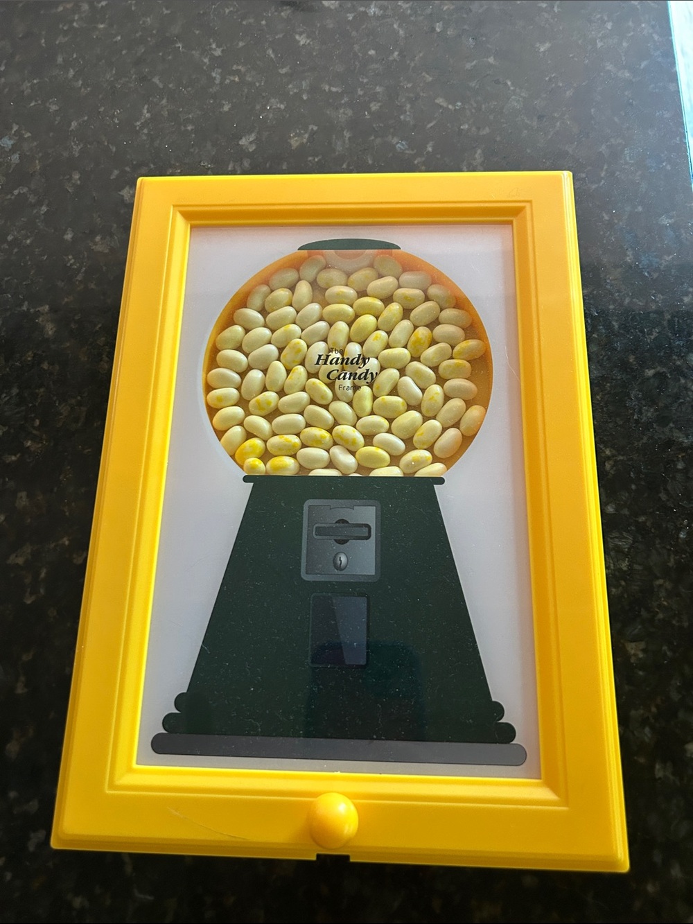 Yellow Gumball Machine Wall Art Print in Bright Yellow Frame